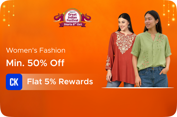 Amazon: Minimum 50% Off on Women's Fashion + Flat 5% Rewards